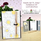 Kreativ Set 73 "Daisy" - Notizblock mit Lochversch